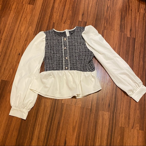 SHEIN Tops - Shein woman’s long sleeves black/white size M
